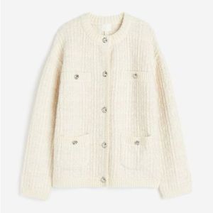 Cardigan Boucle Jacket. Cream